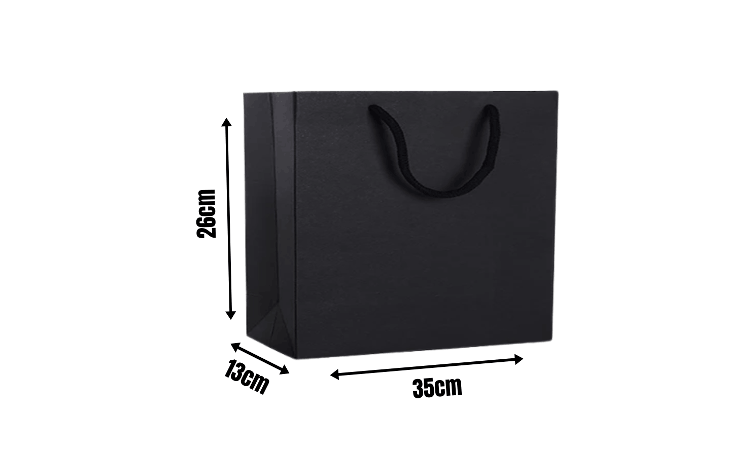 Black Gift Bags- 35x13x26cm (200 GSM)