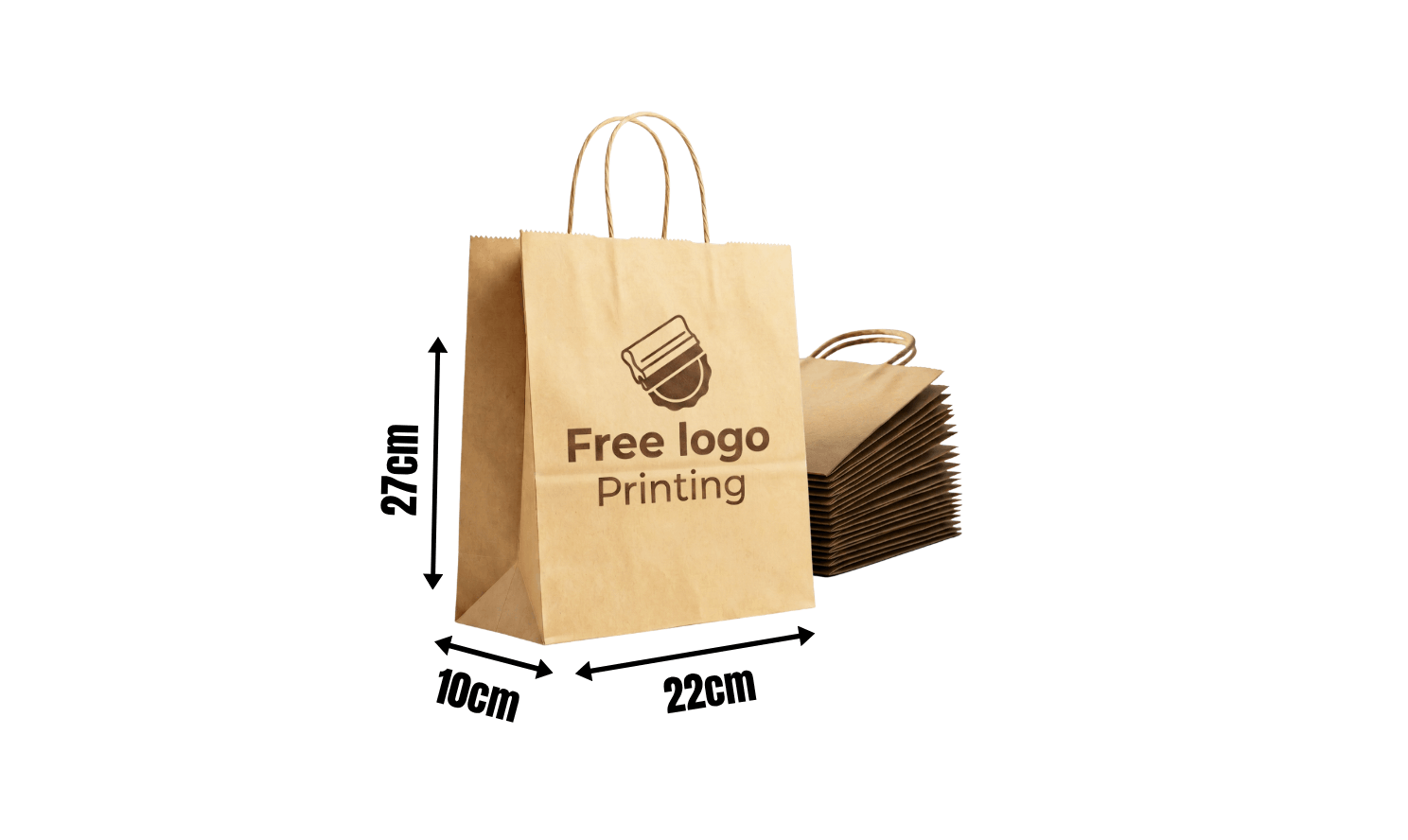Paper Bags - 22x27x10cm (Brown)