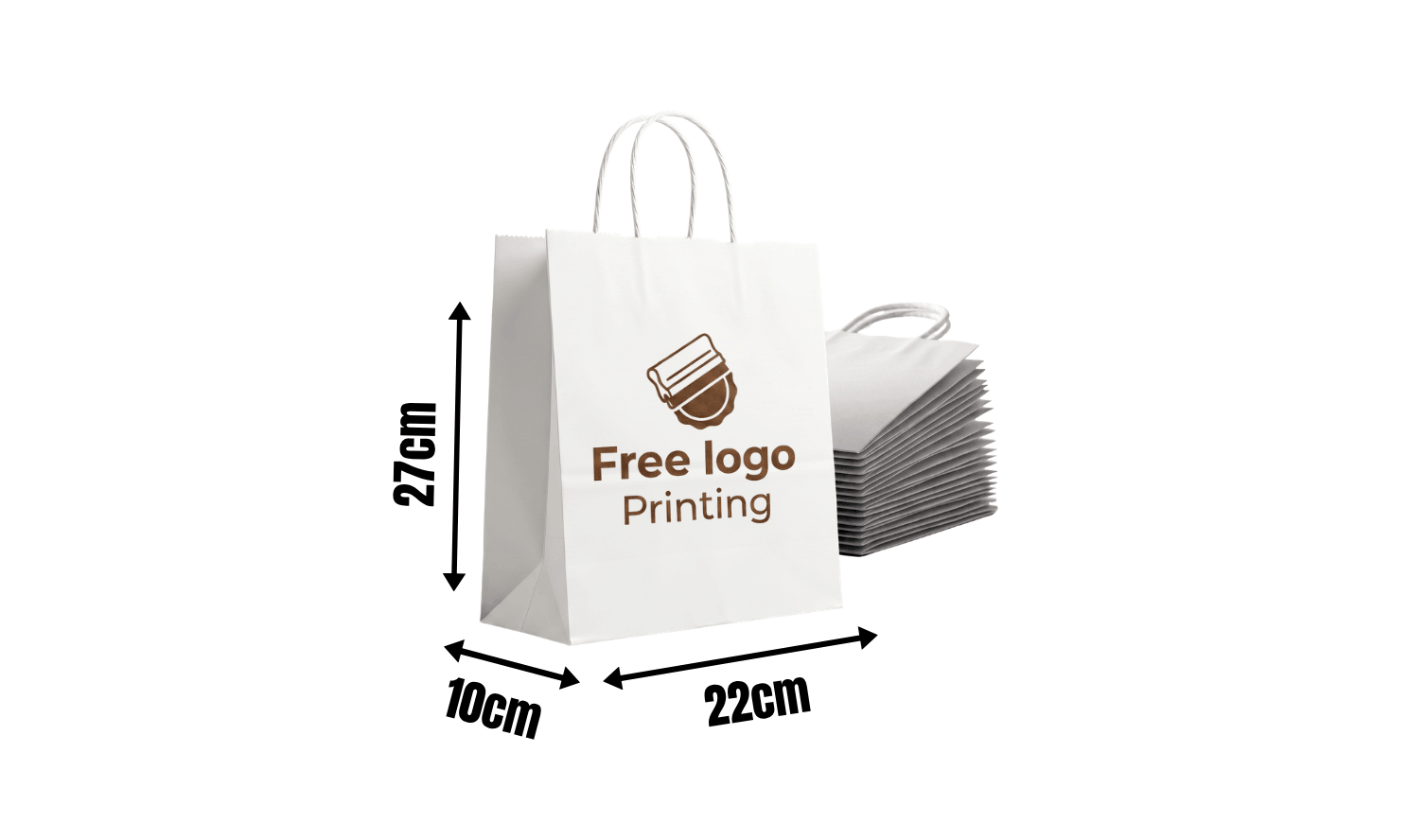 Paper Bags - 22x27x10cm (White)