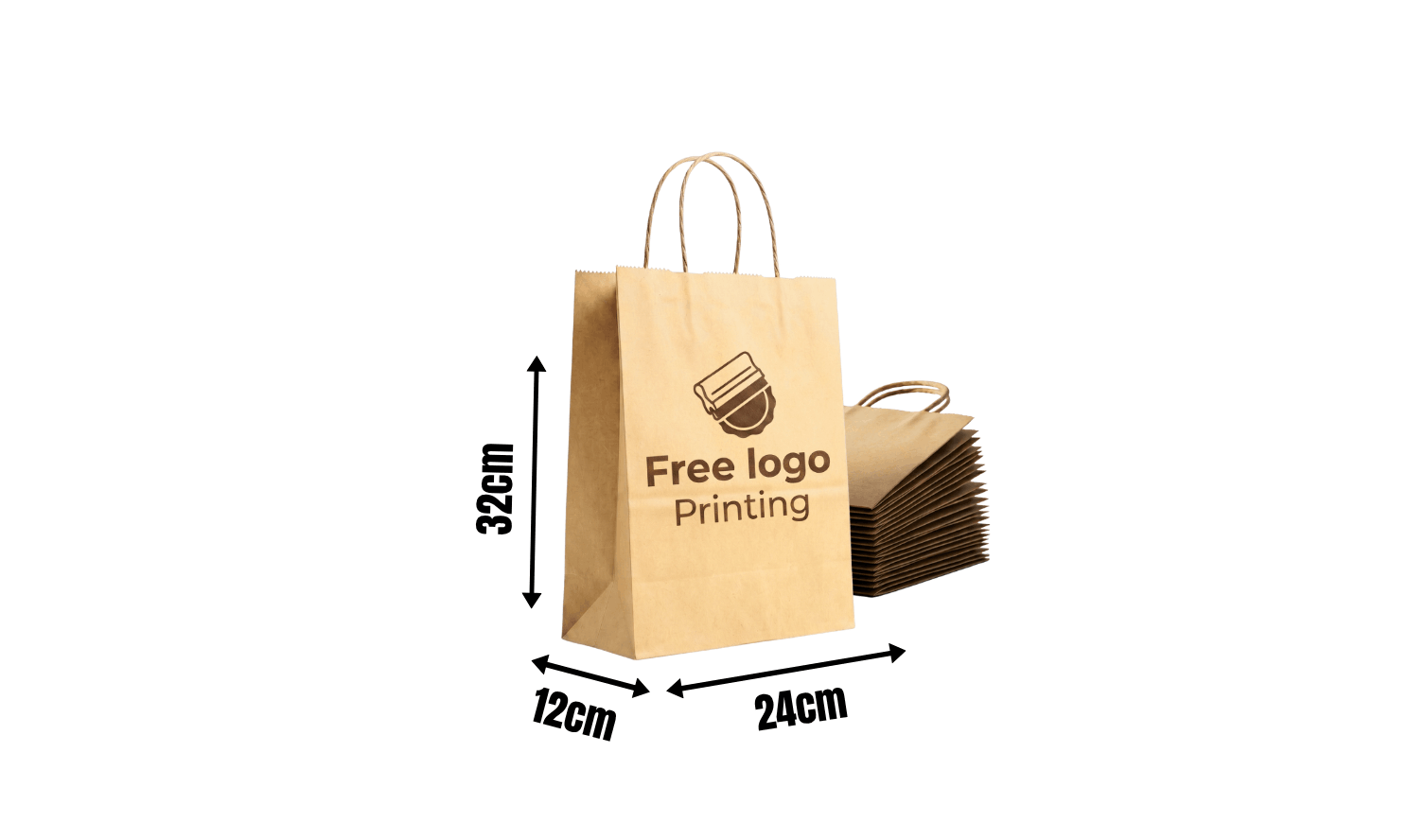 Paper Bags - 24x32x12cm (Brown)