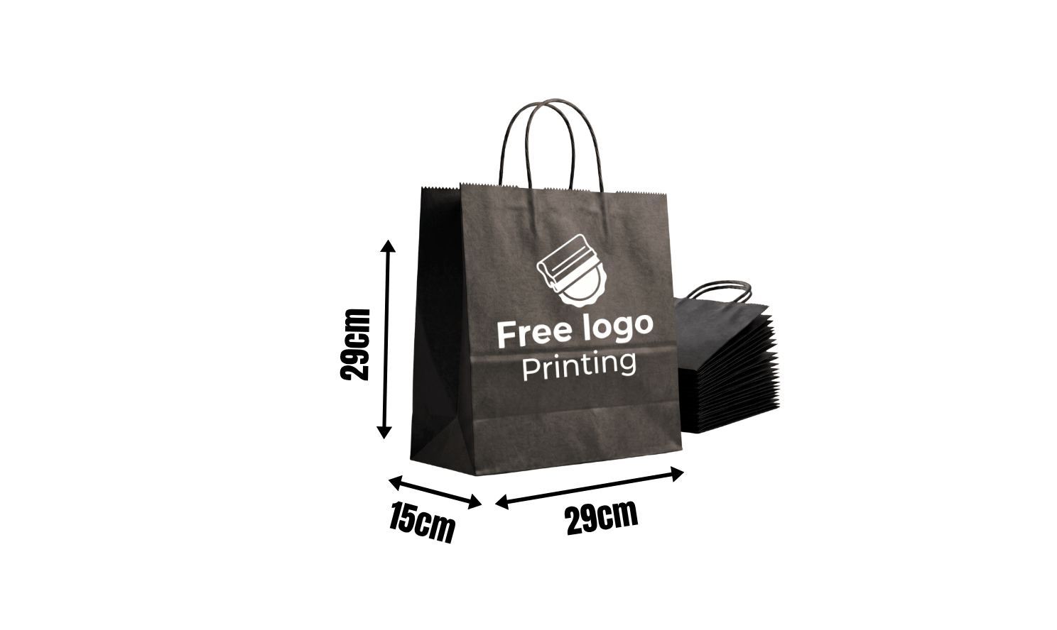 Paper Bags - 29x29x15cm (Black)