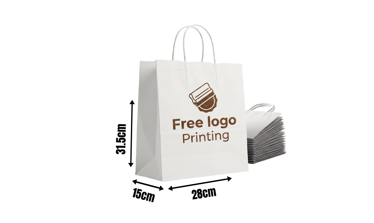 Paper Bags - 28x31.5x15cm (White)